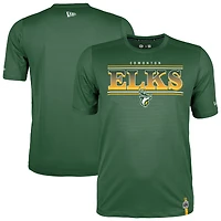 T-shirt de performance New Era vert foncé pour homme, Edmonton Elks, Sideline