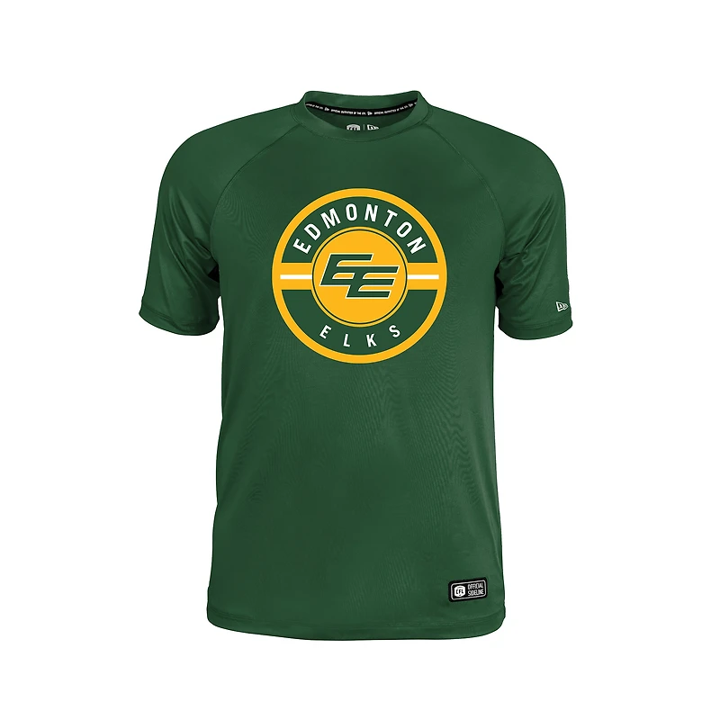 Men's New Era Green Edmonton Elks 2026 Sideline Cavort Raglan T-Shirt
