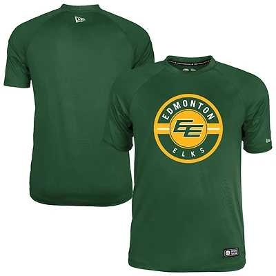 Men's New Era Green Edmonton Elks 2026 Sideline Cavort Raglan T-Shirt