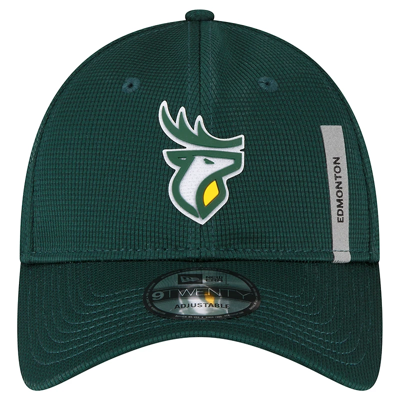 Casquette ajustable New Era verte Edmonton Elks Sideline 9TWENTY pour homme