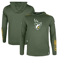 Men's New Era Green Edmonton Elks Sideline Corral Long Sleeve Hoodie T-Shirt