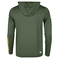 Men's New Era Green Edmonton Elks Sideline Corral Long Sleeve Hoodie T-Shirt