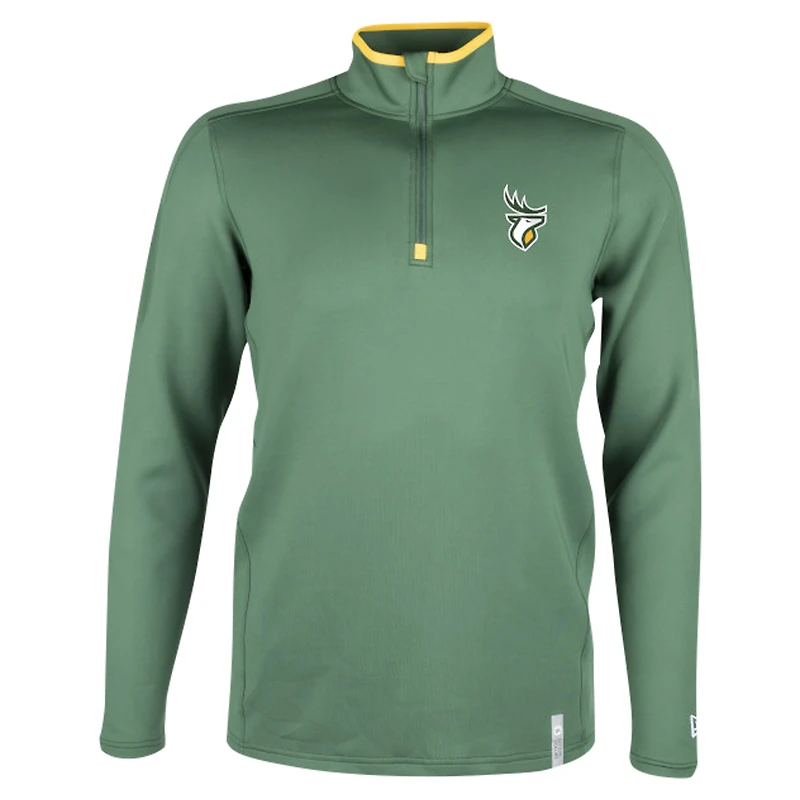Haut à quart de zip Performance Edmonton Elks Sideline Edge New Era vert pour hommes
