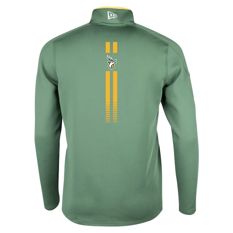 Men's New Era Green Edmonton Elks Sideline Edge Performance Quarter-Zip Top