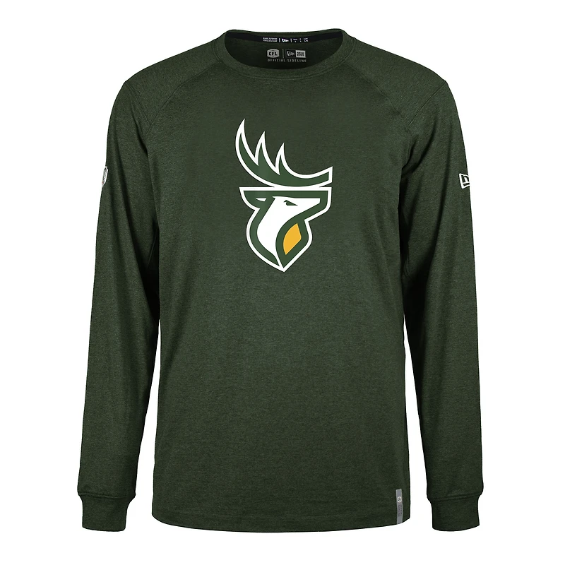 Men's New Era  Green Edmonton Elks Sideline Thrive Performance Long Sleeve T-Shirt