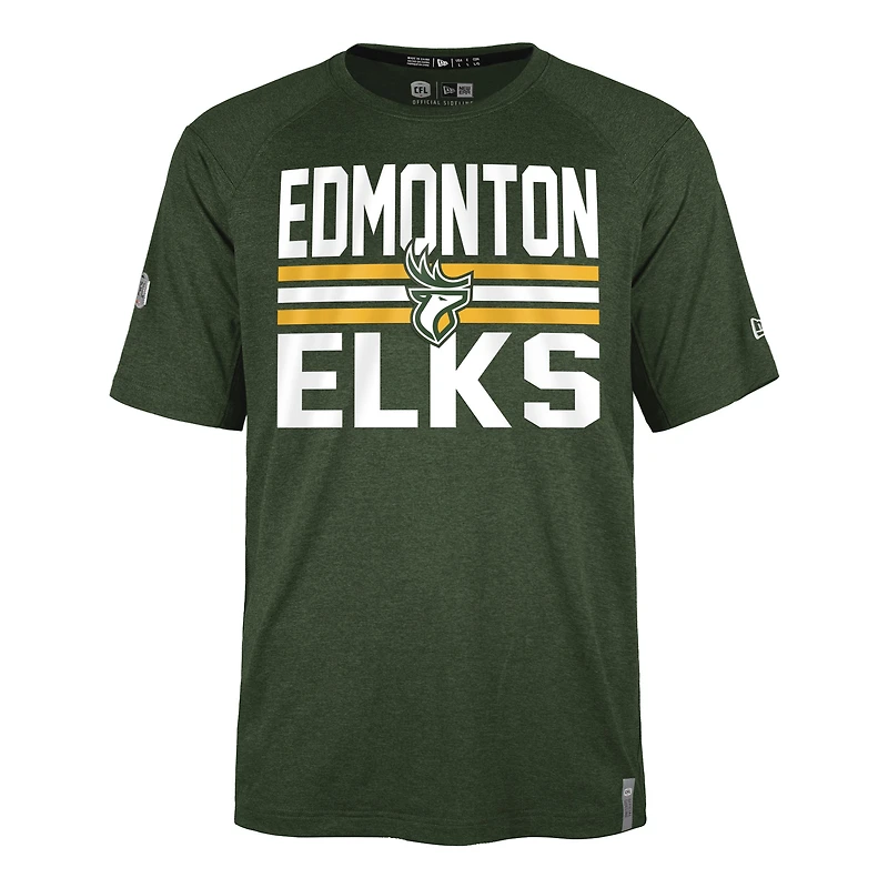 Men's New Era  Green Edmonton Elks Sideline Varsity Performance T-Shirt