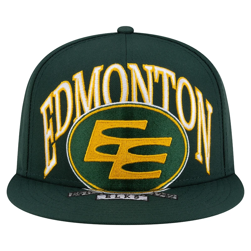 Casquette snapback 9FIFTY Turf Traditions des Elks d'Edmonton de New Era pour homme, verte