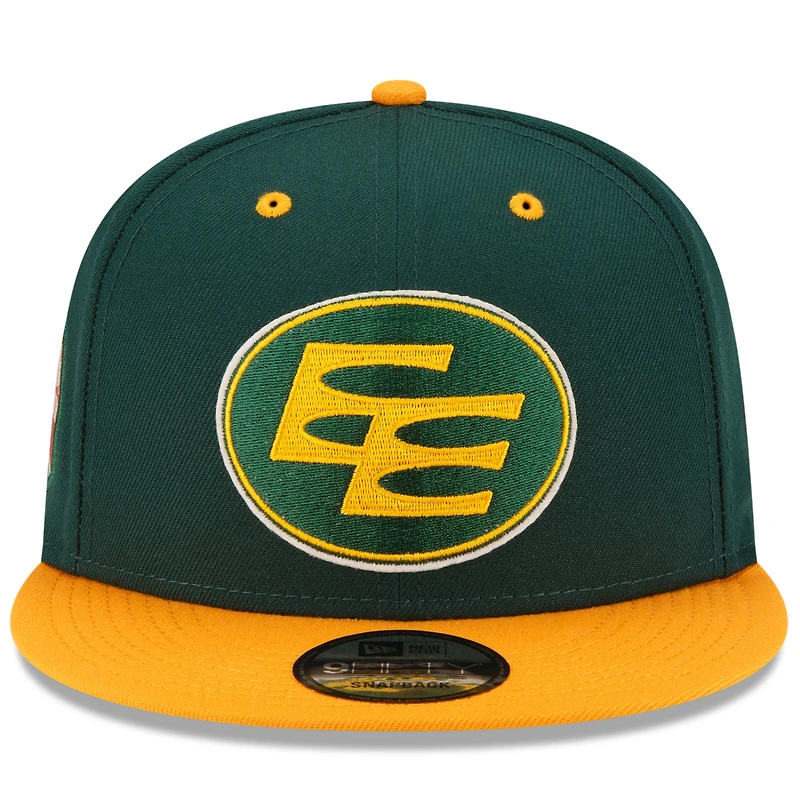 Casquette Snapback 9FIFTY verte Edmonton Elks Turf Traditions New Era pour hommes