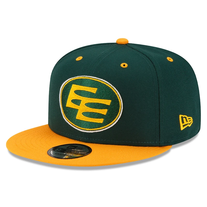 Casquette Snapback 9FIFTY verte Edmonton Elks Turf Traditions New Era pour hommes