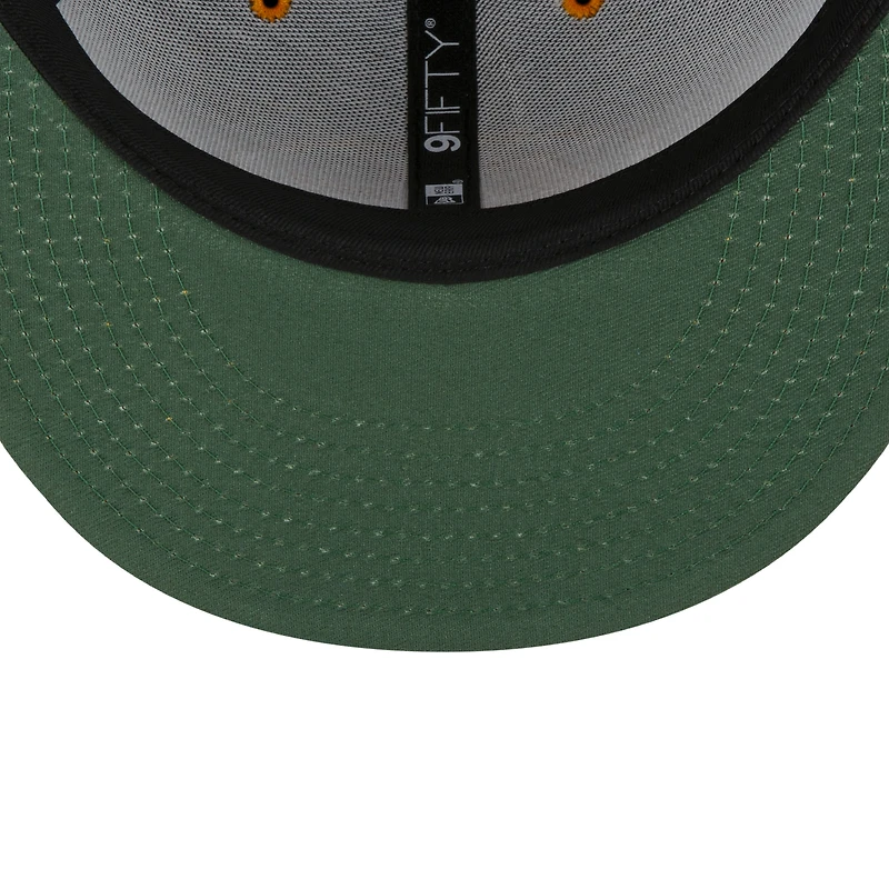 Casquette Snapback 9FIFTY verte Edmonton Elks Turf Traditions New Era pour hommes
