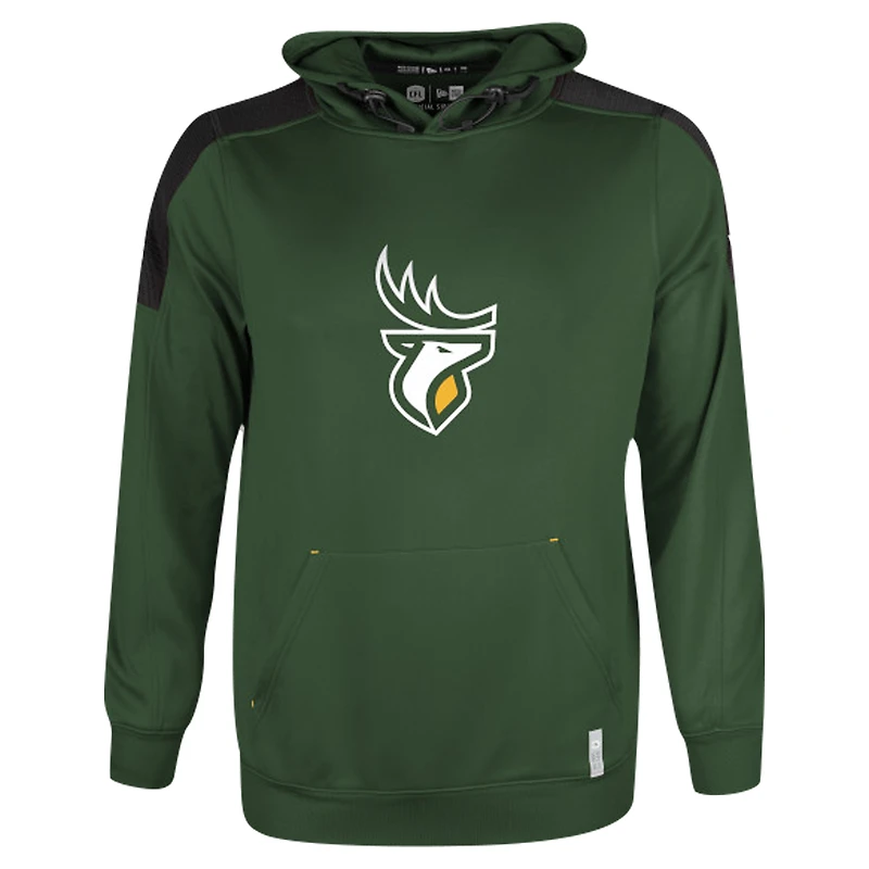 Sweat à capuche New Era Hunter Green Edmonton Elks Sideline Shuffle pour hommes