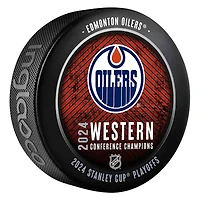 Rondelle de hockey des Oilers d'Edmonton, champions de la Conférence Ouest 2024
