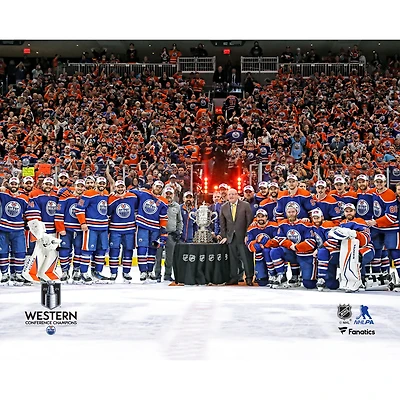 Photographie des Oilers d'Edmonton, champions de la Conférence Ouest 2024