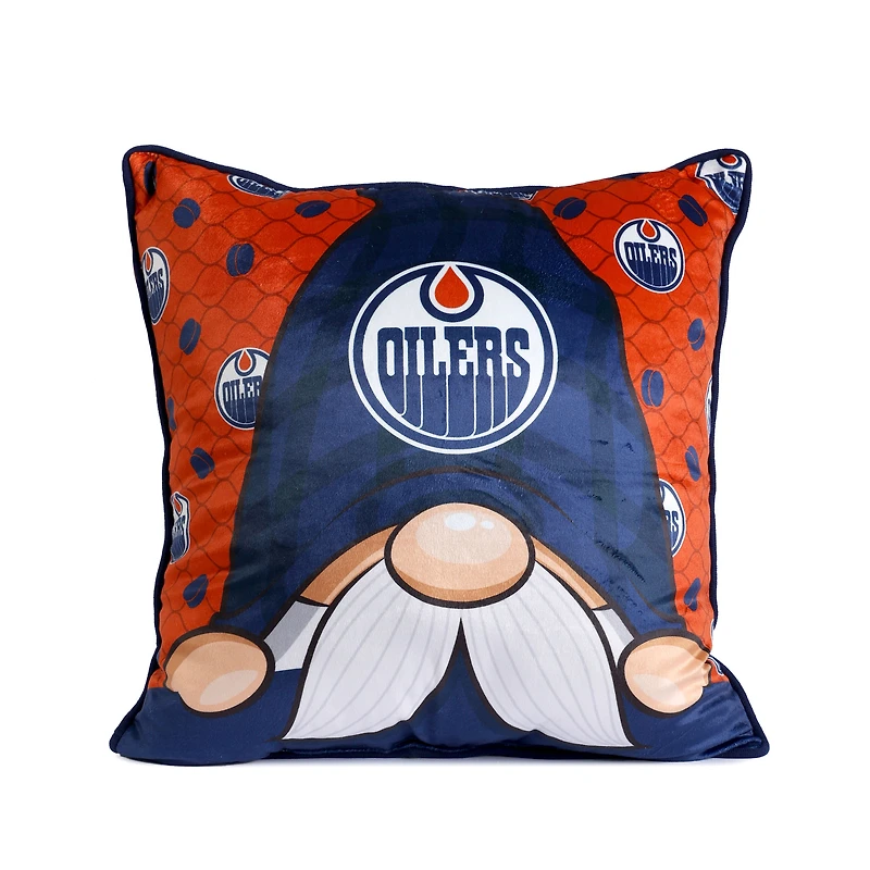 Coussin gnome bleu des Oilers d'Edmonton 45,7 cm x 45,7 cm
