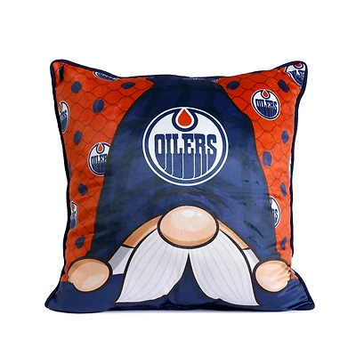 Coussin gnome bleu des Oilers d'Edmonton 45,7 cm x 45,7 cm