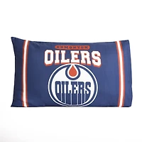 Ensemble de deux taies d'oreiller bleues des Oilers d'Edmonton (20 po x 30 po)