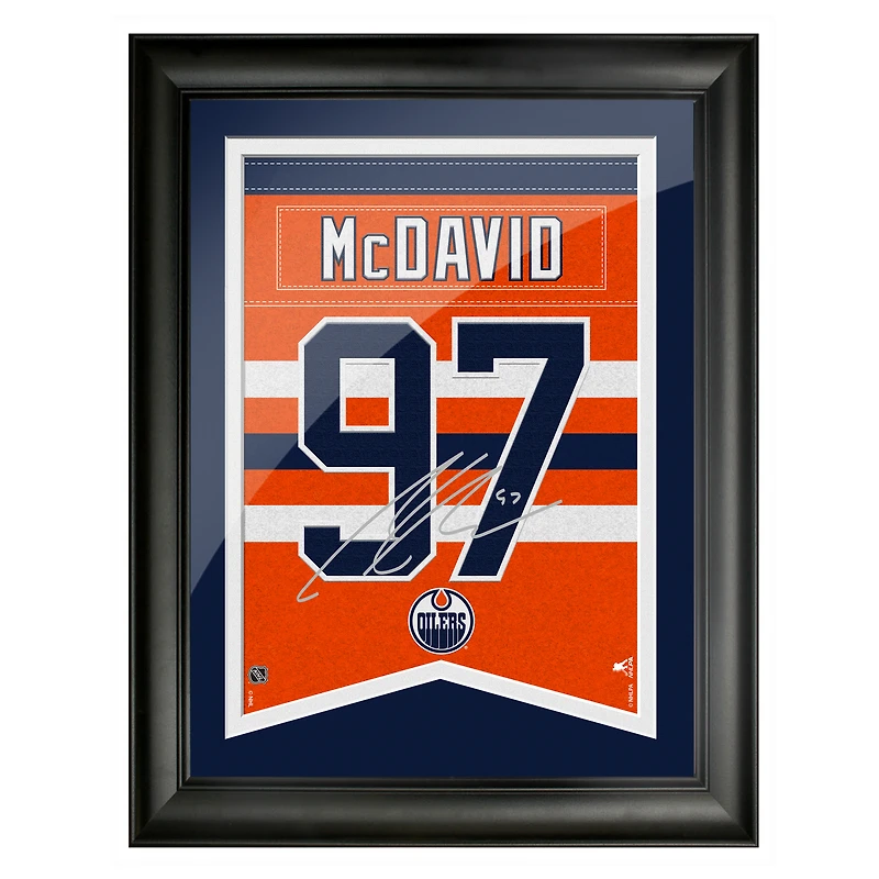 Connor McDavid Edmonton Oilers 12'' x 16'' Lecteur d'autographes de réplique encadrée - Bannière