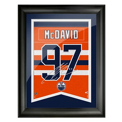 Connor McDavid Edmonton Oilers 12'' x 16'' Lecteur d'autographes de réplique encadrée - Bannière
