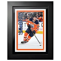 Connor McDavid Edmonton Oilers - Maillot de joueur 12'' x 16'' Photo encadrée