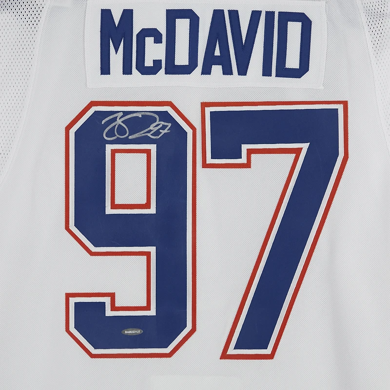 Connor McDavid Edmonton Oilers Autographed White adidas Authentic Jersey - Upper Deck