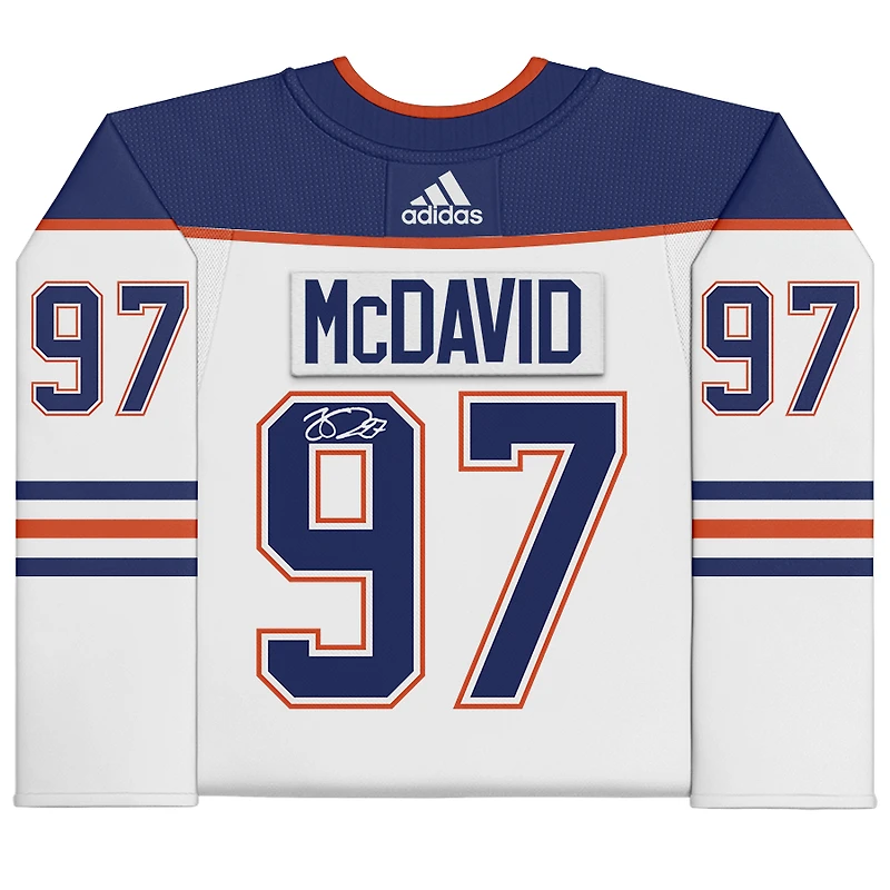 Connor McDavid Edmonton Oilers Autographed White adidas Authentic Jersey - Upper Deck