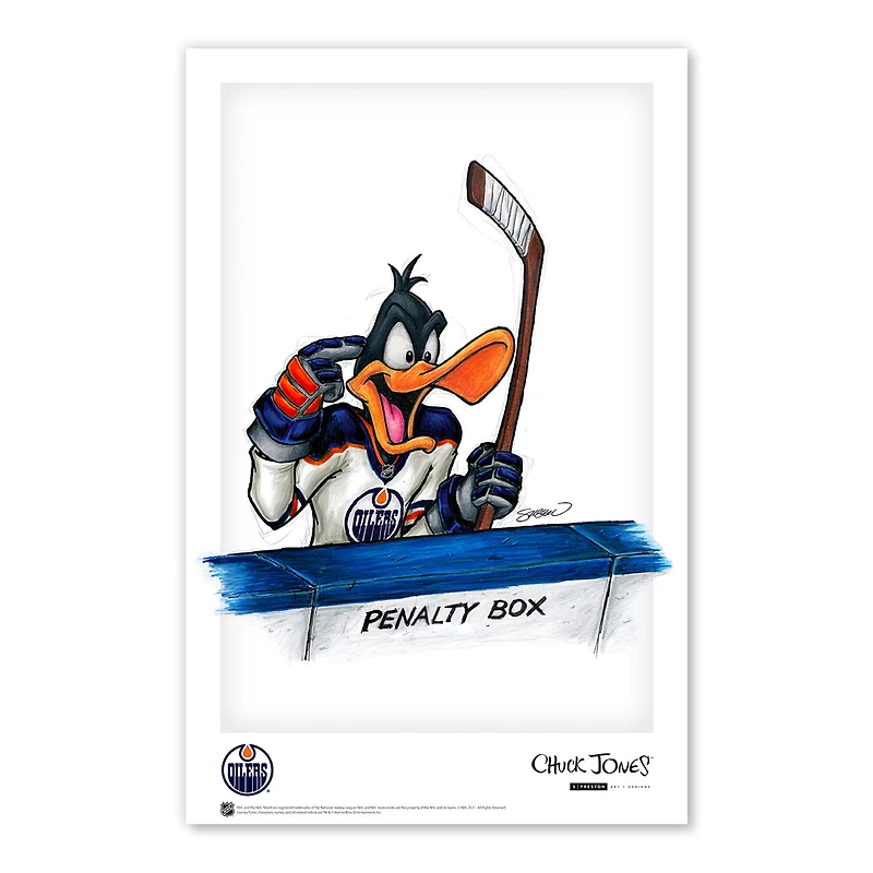 Daffy Duck Edmonton Oilers 11" x 17" Looney Tunes Poster Print