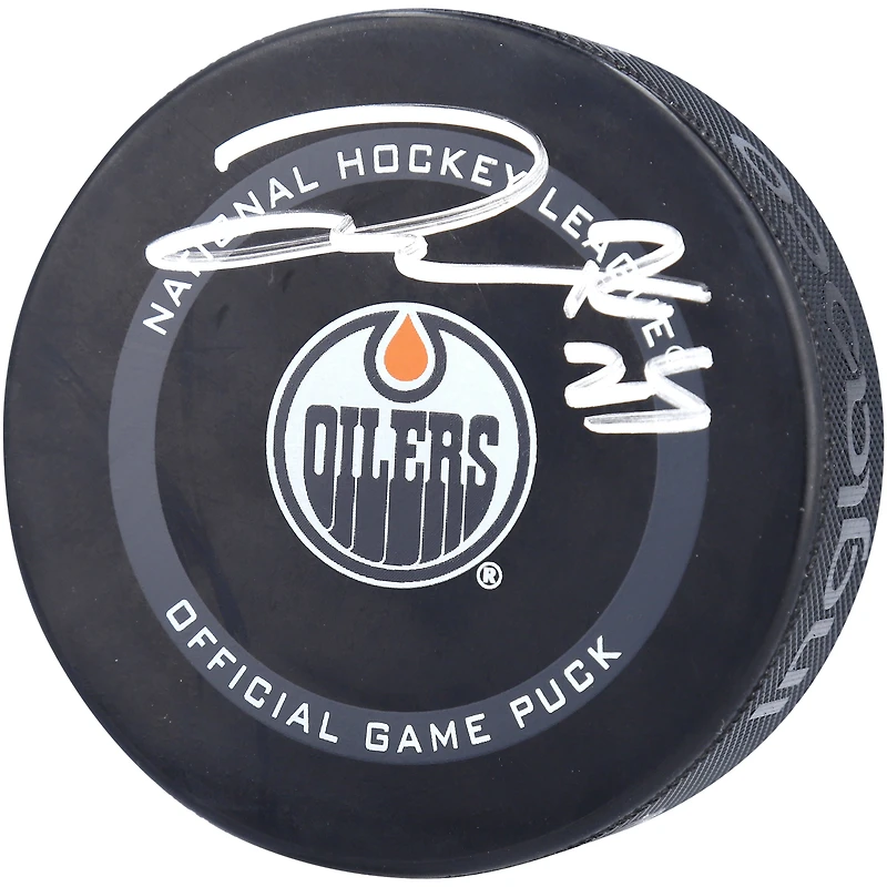 Rondelle de jeu officielle autographiée par Darnell Nurse des Oilers d'Edmonton, modèle 2021