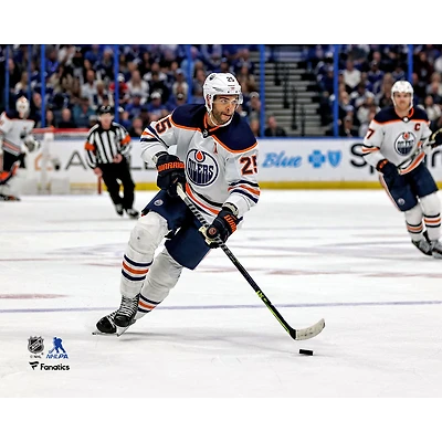 Darnell Nurse Edmonton Oilers Unsigned Skates Up Ice with Puck Photograph