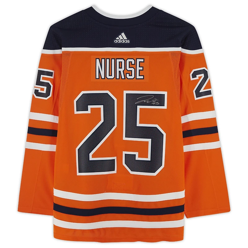 Darnell Nurse Orange Edmonton Oilers Autographed adidas Authentic Jersey