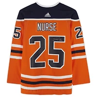 Darnell Nurse Orange Edmonton Oilers Autographed adidas Authentic Jersey