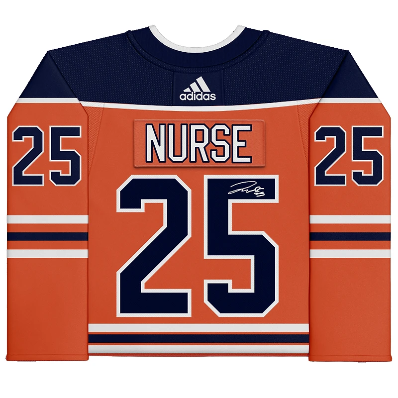 Darnell Nurse Orange Edmonton Oilers Autographed adidas Authentic Jersey