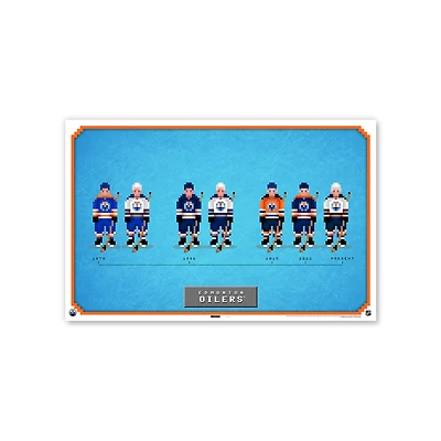 Impression 16 bits des Superstars des Oilers d'Edmonton (17" x 11")