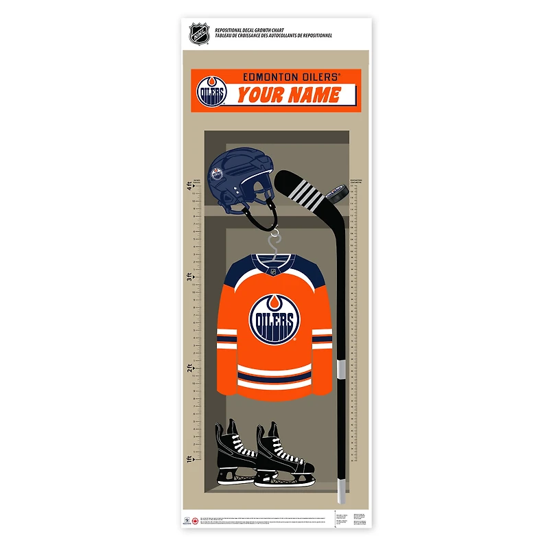 Oilers d'Edmonton - Tableau de croissance repositionnable personnalisé 24'' x 60''