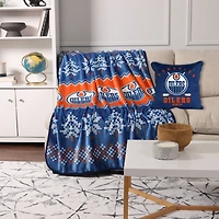 Edmonton Oilers 3-Pack Throw Blanket & Pillows Set