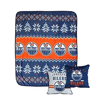Edmonton Oilers 3-Pack Throw Blanket & Pillows Set