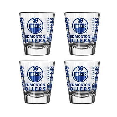 Edmonton Oilers 4-Pack 2oz. Shot Glass Set