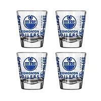 Lot de 4 verres à liqueur de 56 ml des Oilers d'Edmonton