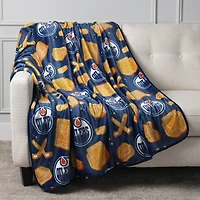 Couverture jetée en pain d'épice des Oilers d'Edmonton, 50 po x 60 po
