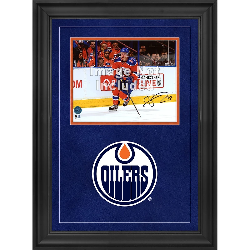 Cadre photo horizontal de luxe 8 po x 10 po des Oilers d'Edmonton avec logo de l'équipe