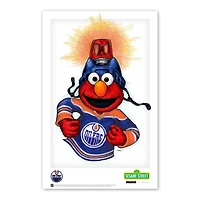 Affiche Elmo des Oilers d'Edmonton, 11 po x 17 po, Rue Sésame