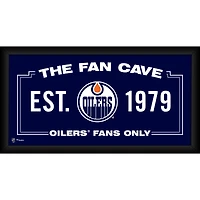 Edmonton Oilers Framed 10" x 20" Fan Cave Collage