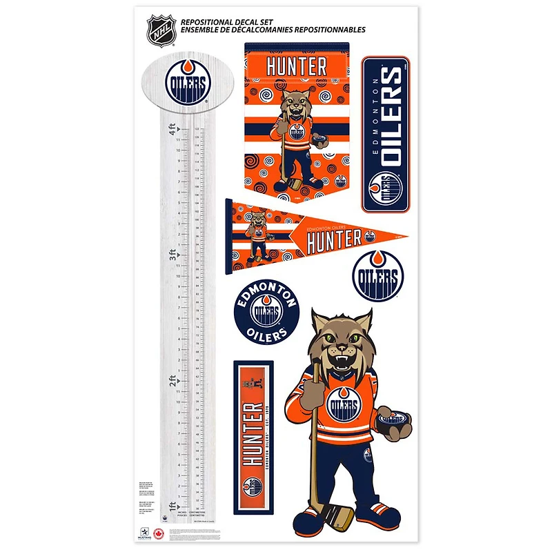 Edmonton Oilers - Ensemble d'autocollants repositionnables pour mascotte