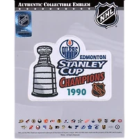 Écusson de maillot non signé de l'emblème national des champions de la Coupe Stanley 1990 des Oilers d'Edmonton