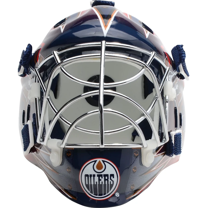 Masque de gardien miniature réplique non signé des Oilers d'Edmonton de Franklin Sports