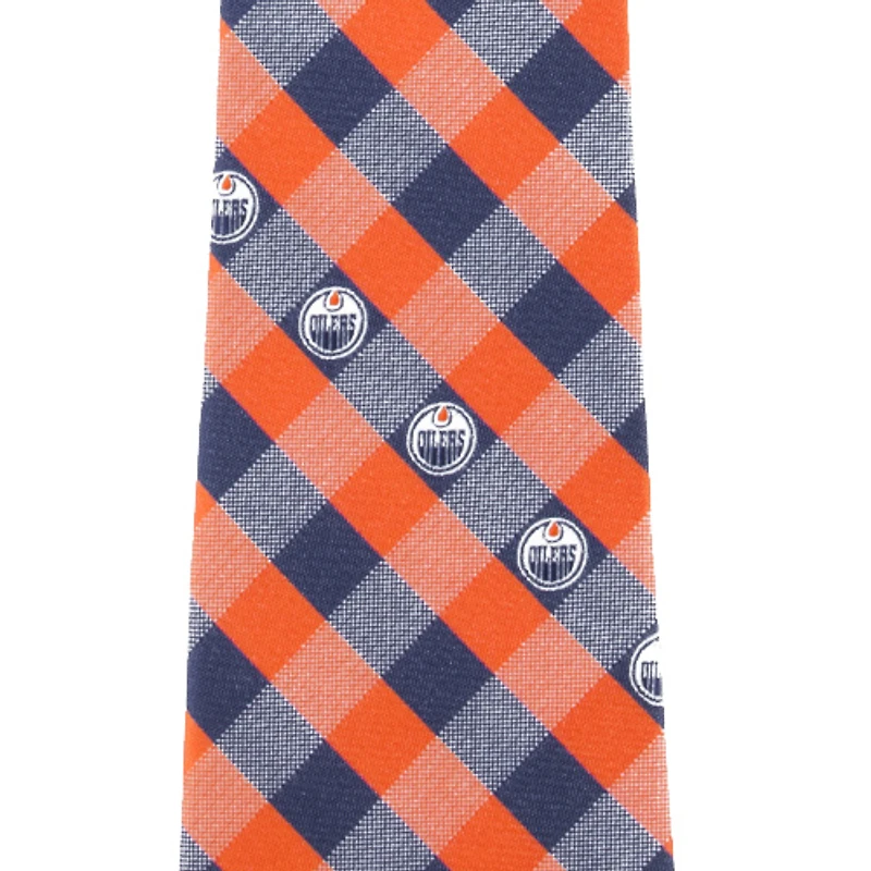 Edmonton Oilers Woven Poly Check Tie