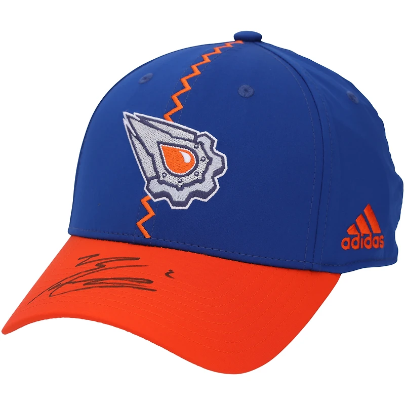 Casquette rétro inversée autographiée par Evan Bouchard des Oilers d'Edmonton 2022-23