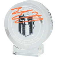 Evan Bouchard Edmonton Oilers Autographed 2025 Stanley Cup Final Match-Up Crystal Puck - Filled with Ice from the 2025 Stanley Cup Final 