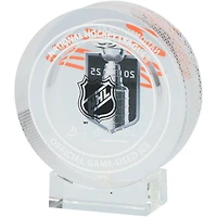 Evan Bouchard Edmonton Oilers Autographed 2025 Stanley Cup Final Match-Up Crystal Puck - Filled with Ice from the 2025 Stanley Cup Final 
