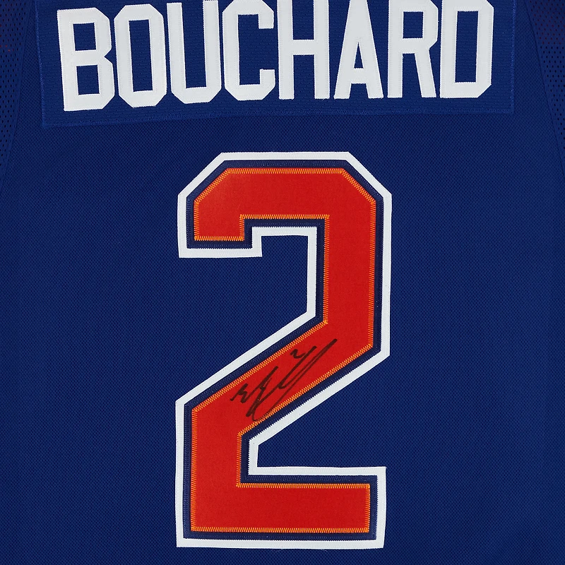 Evan Bouchard Edmonton Oilers Autographed Royal Fanatics Premium Jersey