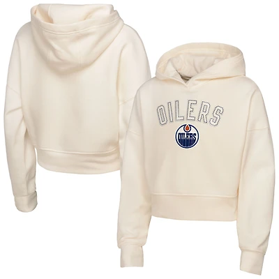 Sweat à capuche court et surdimensionné Blitz pour filles Outerstuff Natural des Oilers d'Edmonton